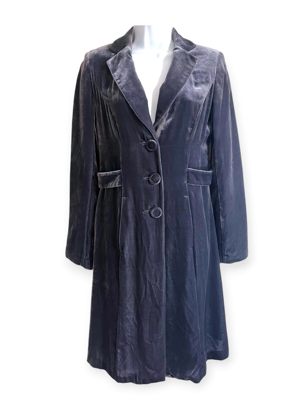 Boden Purple Velvet Silk Blend Coat